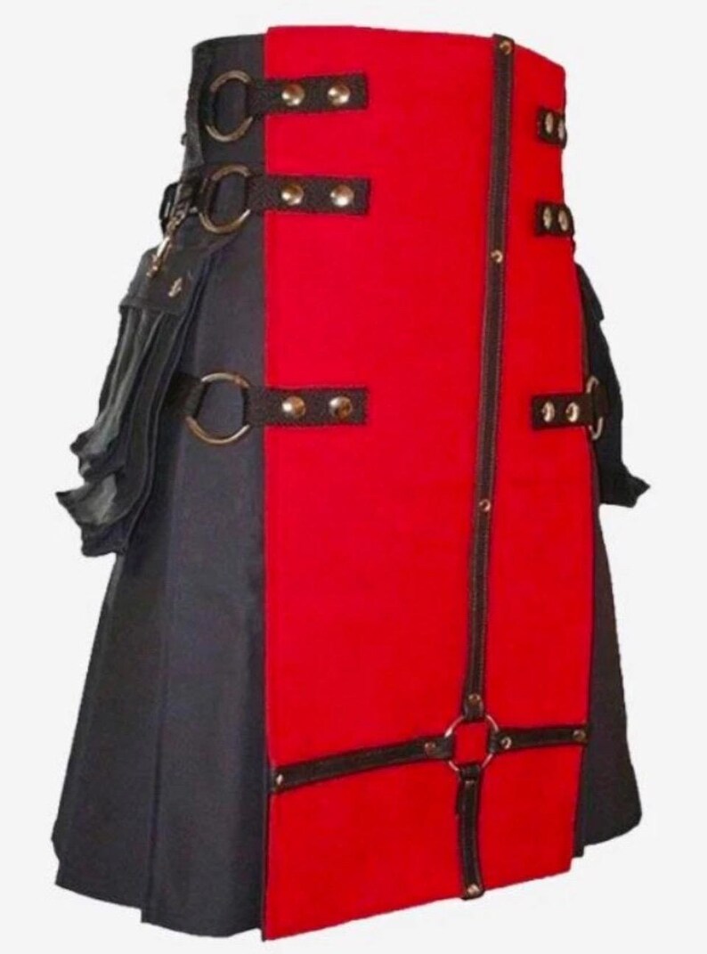 Scottish Black & Red Gothic Style Kilt For Men’s