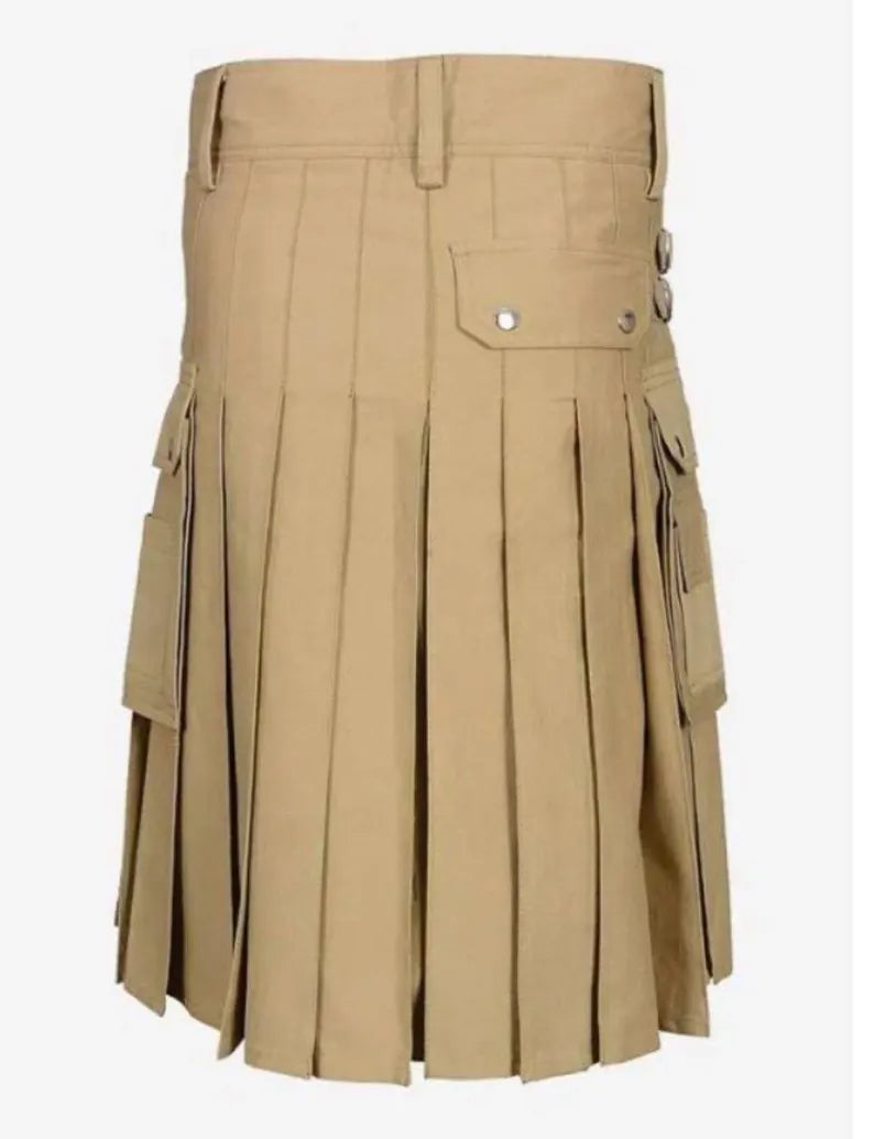 Scottish Brown Men’s Indigo Classic Utility Kilt For Men’s