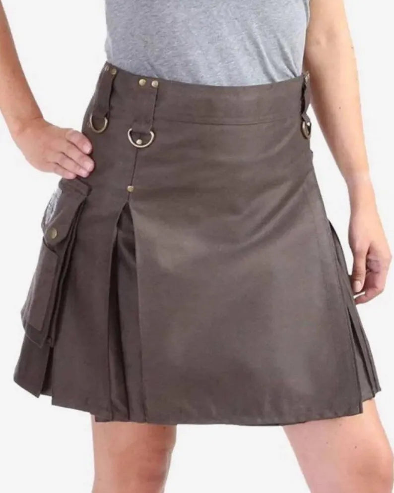 Scottish Women Female Kilt IN Cassius Brown Colour