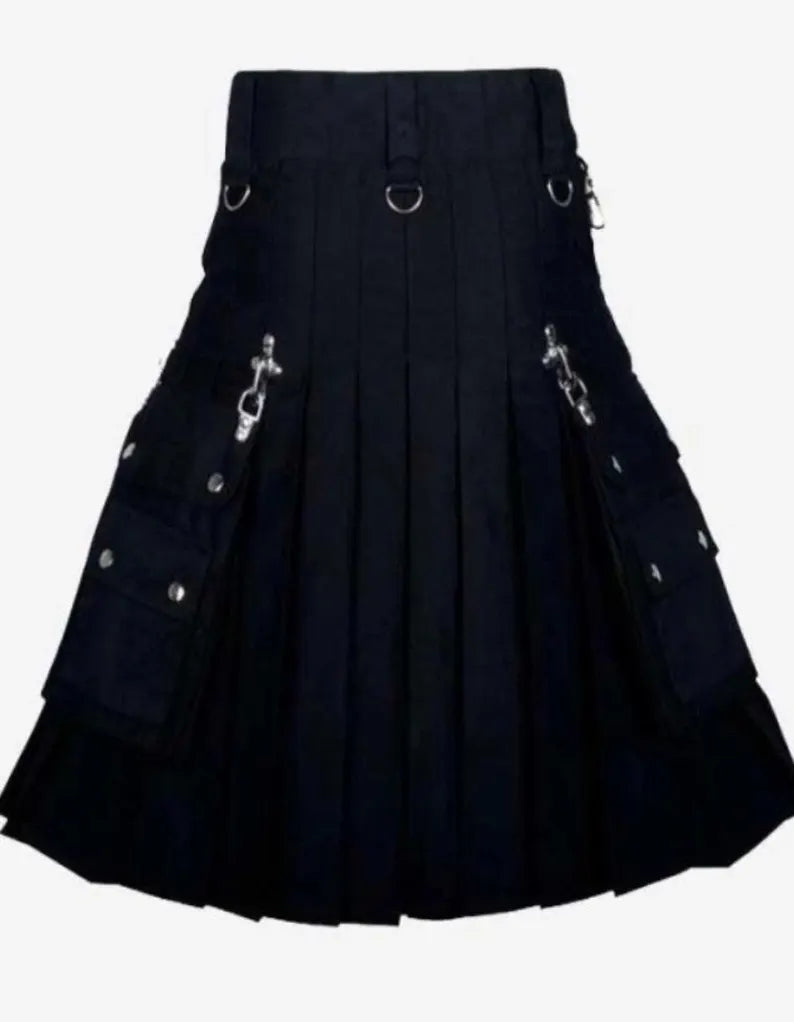 Scottish Steampunk Gothic Utility Fashion Kilt For Men’s