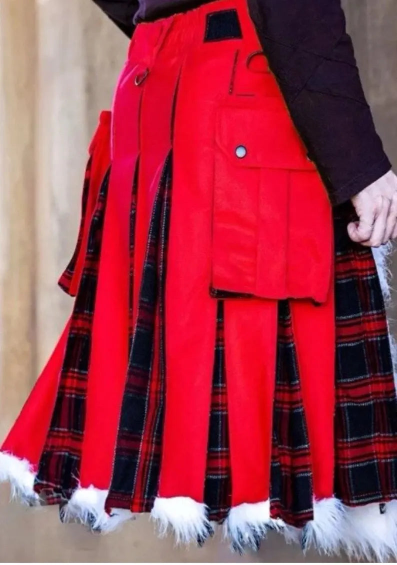 Scottish Christmas Santa Claus Kilt For Men Custom Handmade Traditional kilts