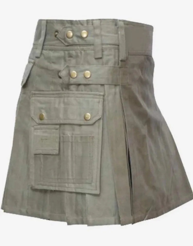 Scottish Women Female Kilt IN Dark Olive