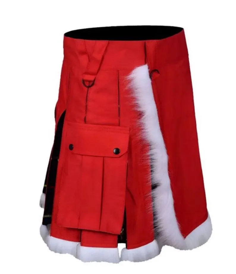 Scottish Christmas Santa Claus Kilt For Men Custom Handmade Traditional kilts