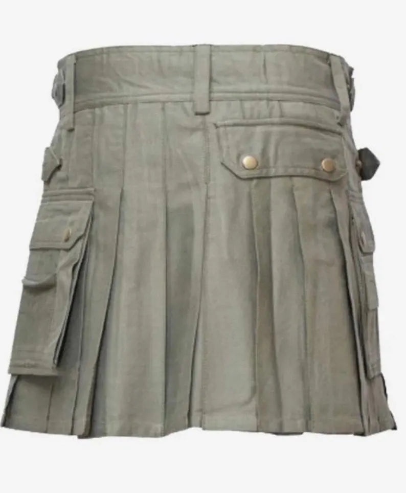 Scottish Women Female Kilt IN Dark Olive