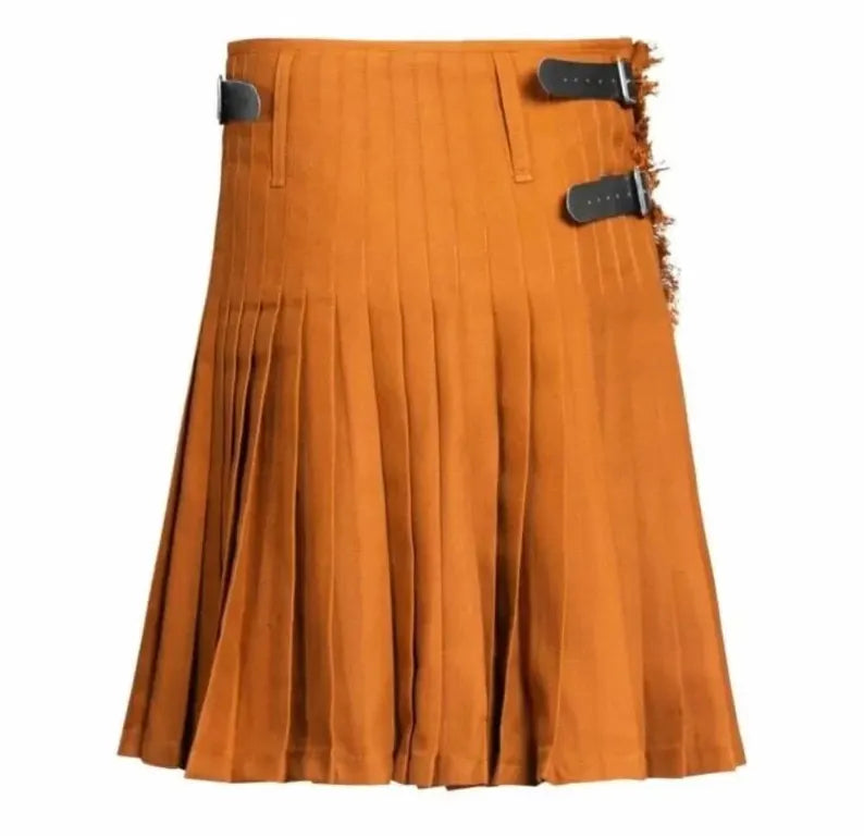 Scottish Saffron KiltFor Men Custom Handmade