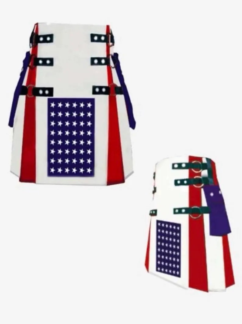Scottish USA Flag Utility Kilt For Men’s