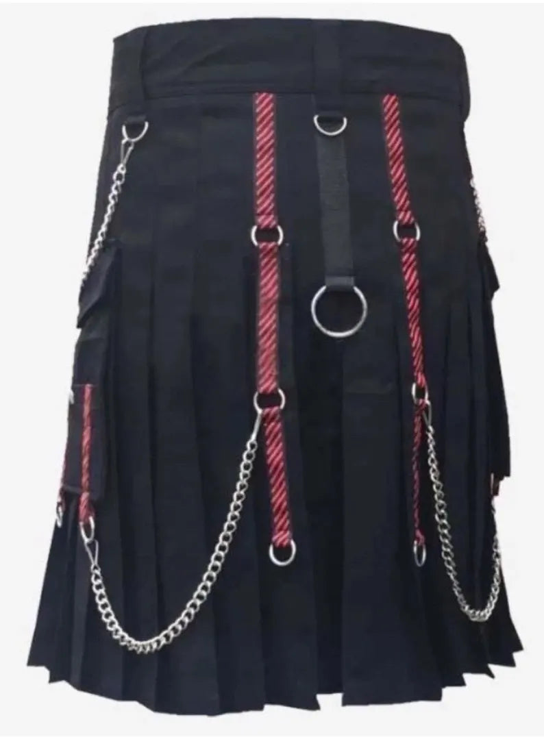 Scottish Standard Black Utility Kilt For Men’s