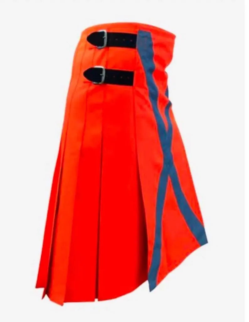 Scottish Fashionable Firefighter Kilt With Utility Pockets For Men’s