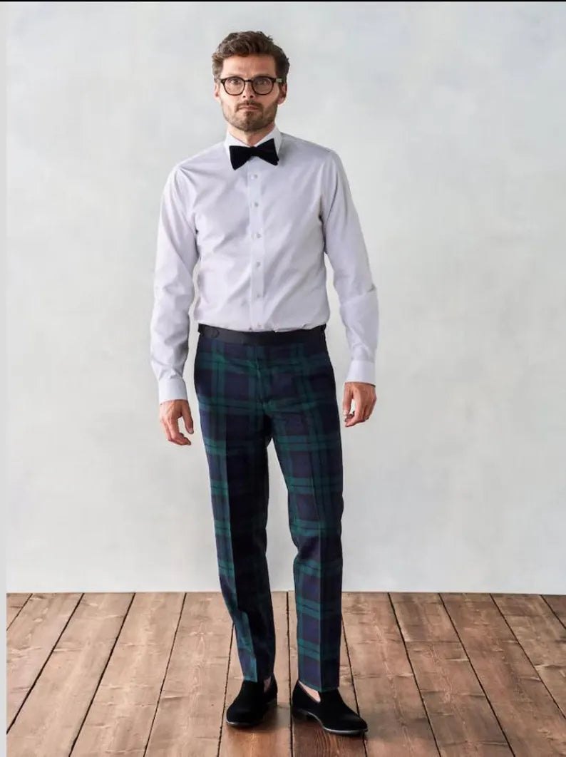 Scottish Black Watch Tartan Traditional Tuxedo Piece Suit For Every Event Custom Made