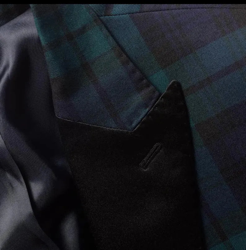 Scottish Black Watch Tartan Traditional Tuxedo Piece Suit For Every Event Custom Made