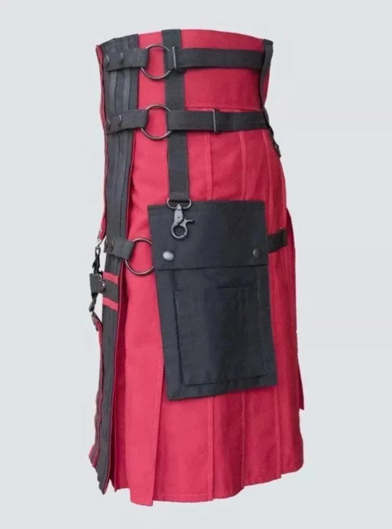 Scottish Casual Utility Kilt With Modern Side Pockets
