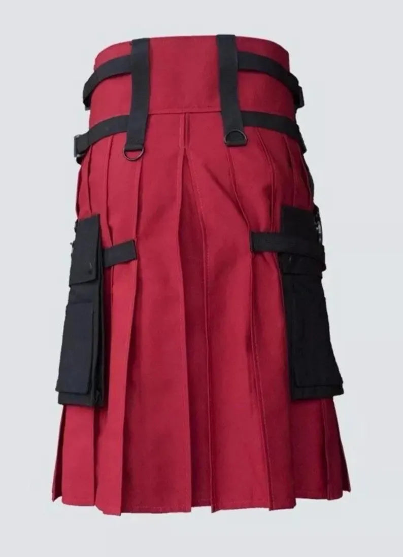 Scottish Casual Utility Kilt With Modern Side Pockets
