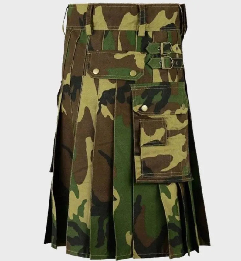 Scottish Woodland Camo Utility Kilt For Men’s