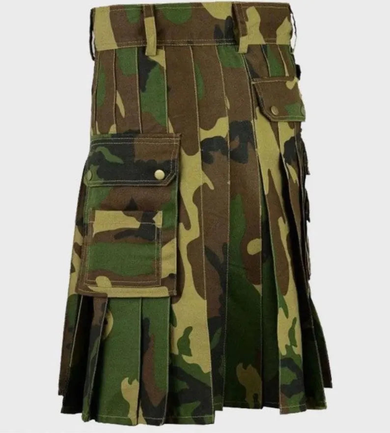 Scottish Woodland Camo Utility Kilt For Men’s