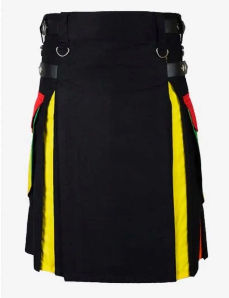 Scottish Rainbow Cotton Utility Kilt For Men’s