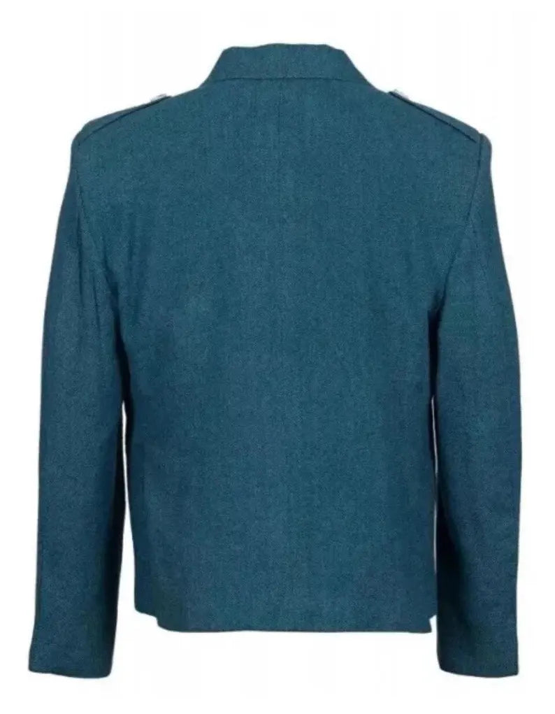 Scottish Men’s Argyle Tweed Blue Colour Coat With Vest Wedding Jacket