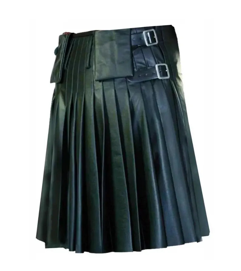 Leather Kilt For Men’s Buckle Closer Made With Pure Cow Skin Leather