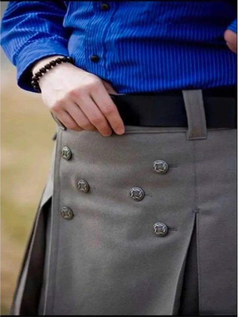 Scottish Luxury Cargo Utility Kilt With Dual Pockets