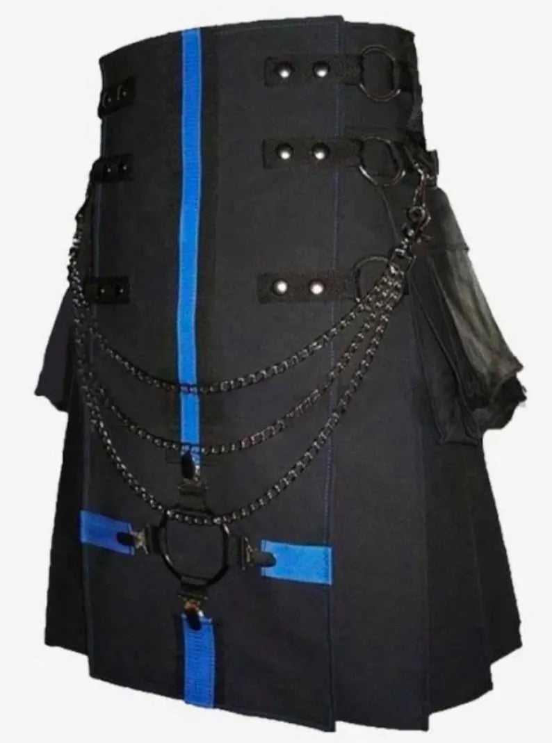 Scottish Casual Utility Kilt With Modern Interchangeable Aporn Cargo