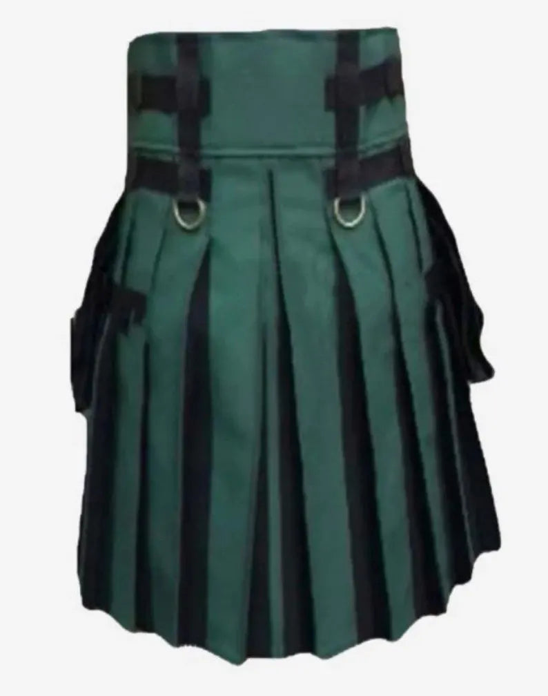 Scottish Green & Brown Colour Scheme Hunter Kilt For Men’s