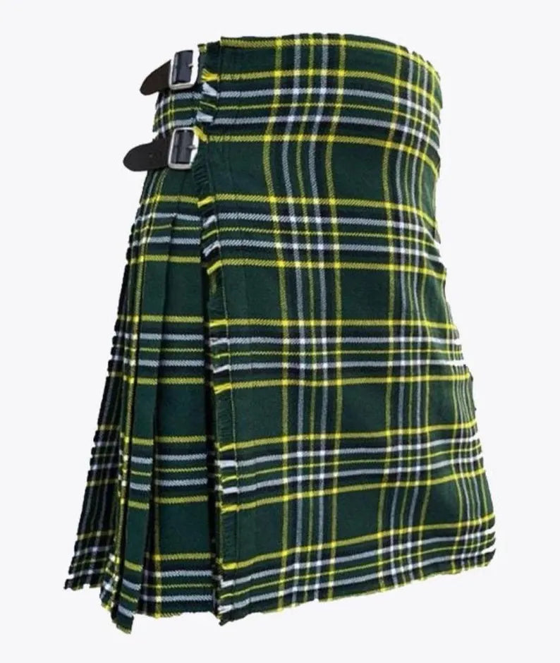 Scottish Dark Irish Tartan Kilt For Men Custom Handmade Traditional 8 Yard kilts
