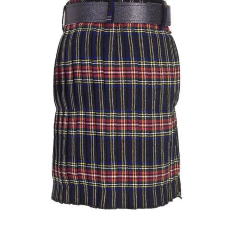 Scottish Black Stewart Tartan Kilt For Men Custom Handmade Traditional 8 Yard kilts