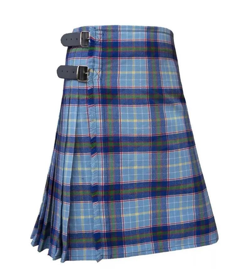Scottish Texas Blue Bonnet Tartan Kilt For Men Custom Handmade Traditional 8 Yard kilts