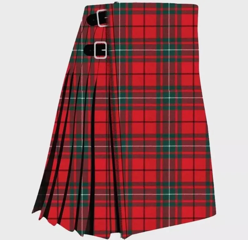 Scottish Macauley Red Modern Tartan Kilt For Men Custom Handmade Traditional 8 Yard kilts