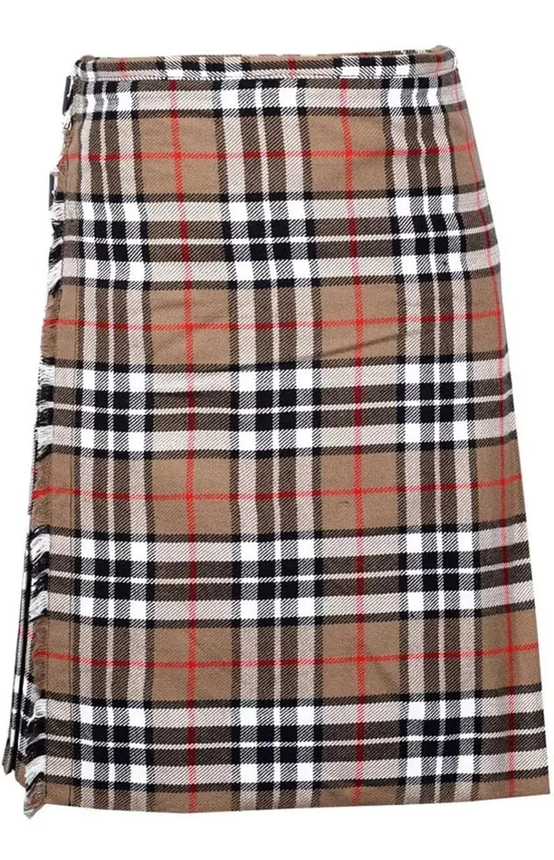 Scottish Thomson Camel Tartan Kilt For Men Custom Handmade Traditional 8 Yard kilts