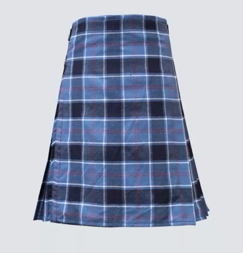 Scottish US Navy Tartan Kilt For Men Custom Kilt Handmade Traditional 8 Yard