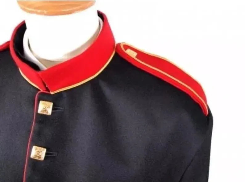 Men’s Scottish Red & Black Doublet Kilt Jacket Highland Military Uniform Doublelet Jacket!
