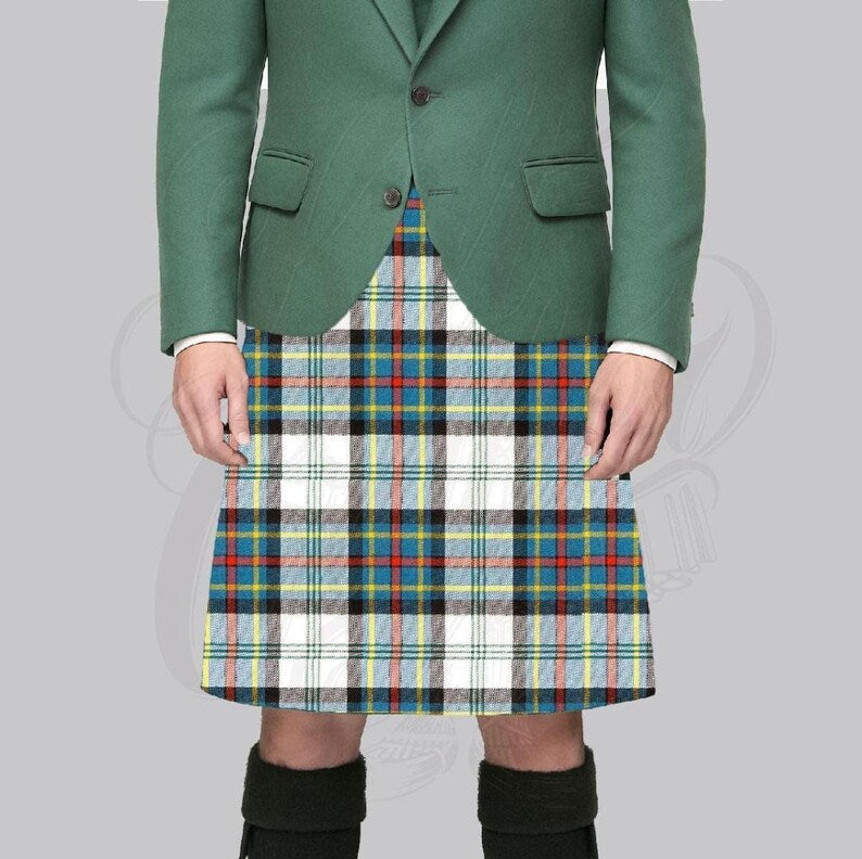 Scottish Highland Gillies Dress Ancient Handmade Tartan 8 Yard Kilt