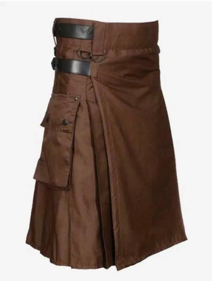 Scottish Chocolate Brown Utility Kilt For Men’s