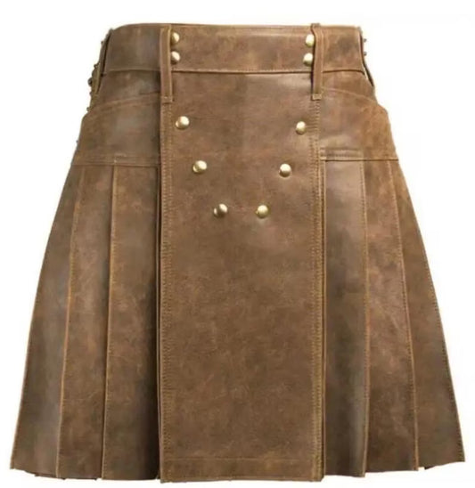 Genuine Leather Kilt For Men Vintage Made Custume Kilt