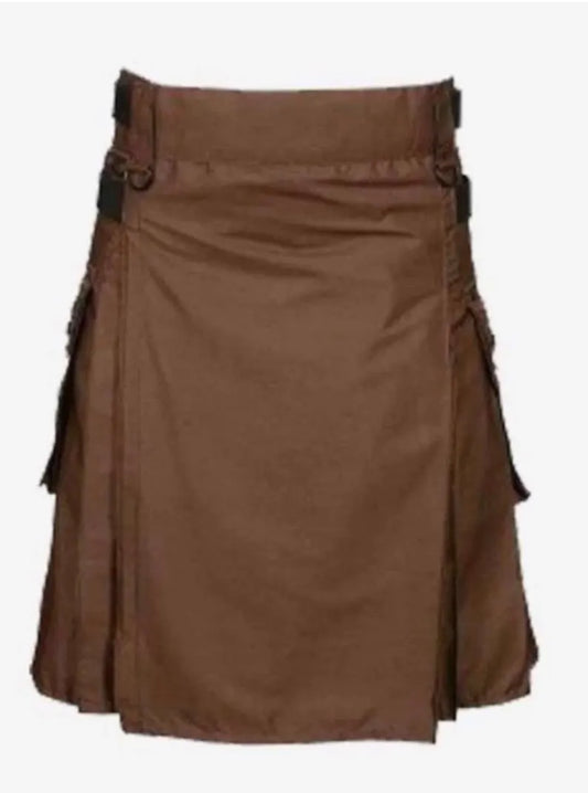 Scottish Chocolate Brown Utility Kilt For Men’s