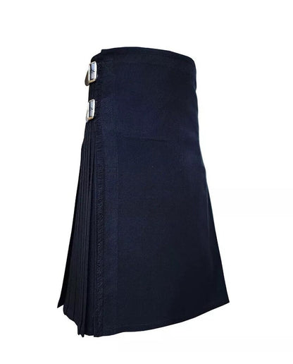 Scottish Solid Black Tartan Kilt For Men Custom Handmade Traditional 8 Yard kilts