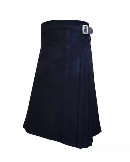 Scottish Solid Black Tartan Kilt For Men Custom Handmade Traditional 8 Yard kilts