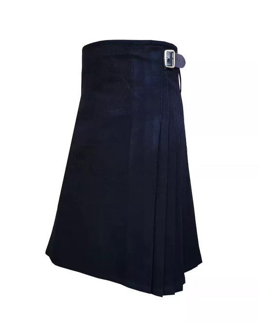 Scottish Solid Black Tartan Kilt For Men Custom Handmade Traditional 8 Yard kilts
