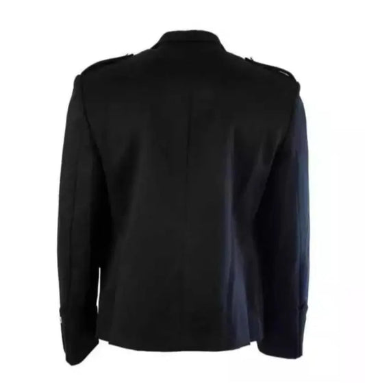 Scottish Men’s Black Argyle Kilt Jacket & Vest Wool Wedding Jacket