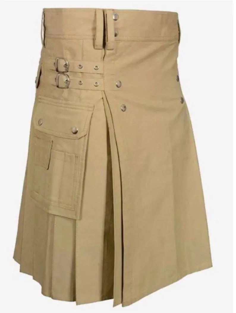 Scottish Brown Men’s Indigo Classic Utility Kilt For Men’s