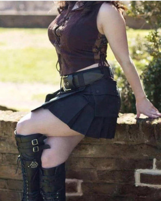 Scottish Black Ladies Mini Kilt