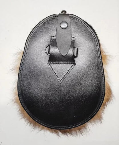 Real Red Rabbit Kilt Sporran With Genuine Leather Back
