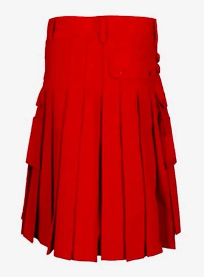 Scottish Red Modern Utility Kilt For Men’s