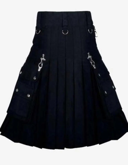 Scottish Steampunk Gothic Utility Fashion Kilt For Men’s