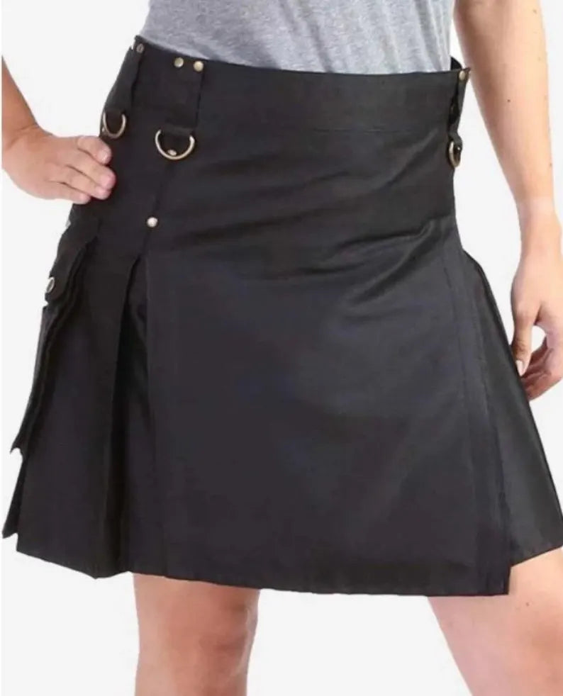 Scottish Ladies Kilt IN Black Colour