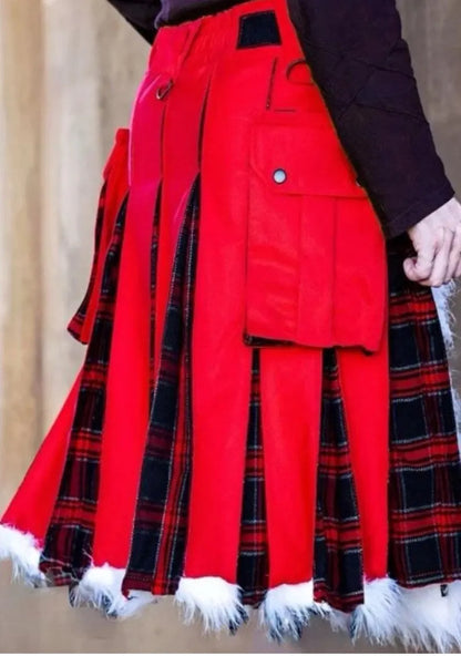 Scottish Christmas Santa Claus Kilt For Men Custom Handmade Traditional kilts