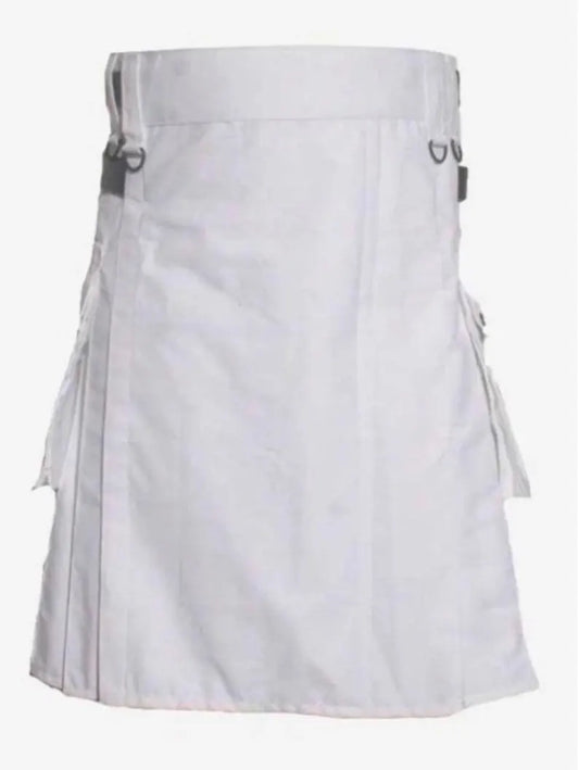 Scottish Classic White Utility Kilt for Men’s