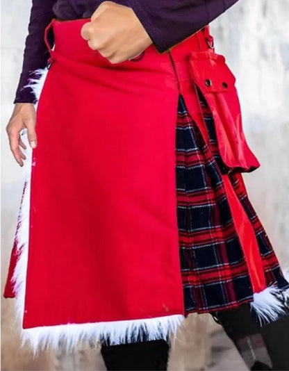 Scottish Christmas Santa Claus Kilt For Men Custom Handmade Traditional kilts