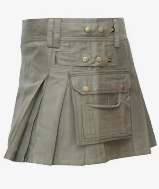 Scottish Women Female Kilt IN Dark Olive