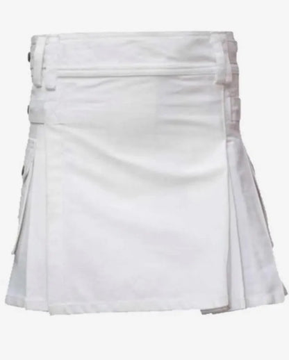 Scottish Women kilt OutFit IN White Cotton
